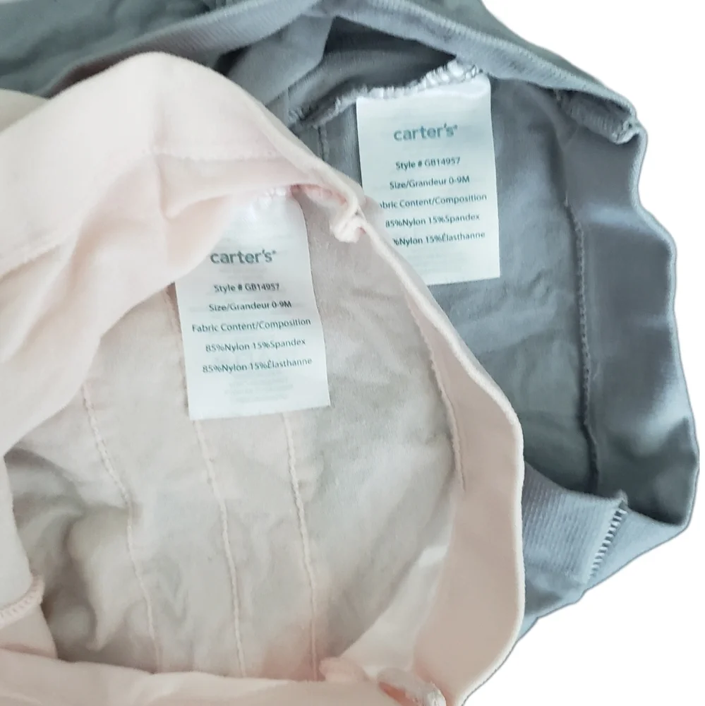 Carter's 0-9m Baby Girl Set of 2 Ruffle Butt Footed Tights